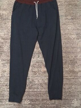 Men's Marine Layer Navy Blue Joggers With Red Waistband